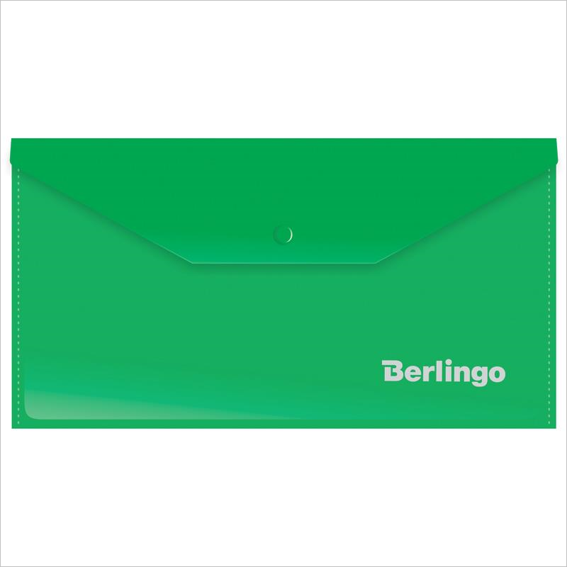 Папка-конверт с кнопкой Berlingo С6, 180мкм, зеленый