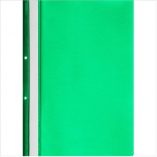 Папка-скоросшиватель с прозрачным верхом А4, с перфорацией, Attache, зеленый, 10шт/уп