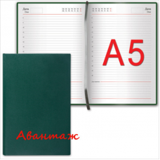Ежедневник недатированный А5, Brauberg Select, зернистая кожа, зеленый