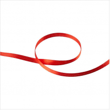 Лента обвязочная атласная для прошивки документов, ширина 6 мм, 100м +/- 5%, красный