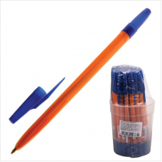Ручка шариковая Стамм 511 Офис 1мм, оранжевый корпус, синий