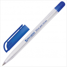 Ручка шариковая Brauberg Olive pen 0,7мм, линия 0,35мм, на масляной основе, синий