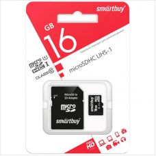 Карта памяти Smart Buy MicroSDHC, Class 10+адаптер, 16Gb