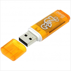 Флэш-диск 32Gb SmartBuy Glossy B50 USB 2.0, оранжевый