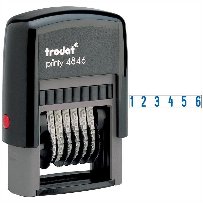 Мини-нумератор автоматический 6 разрядов Trodat 4846, 4,0мм, пластик, 1 строка