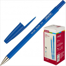 Ручка шариковая Attache Style 0,7мм, линия 0,5мм, прорезиненный корпус, синий