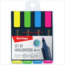 Набор маркеров-текстовыделителей Berlingo T7020, 1-5мм, 4 цвета