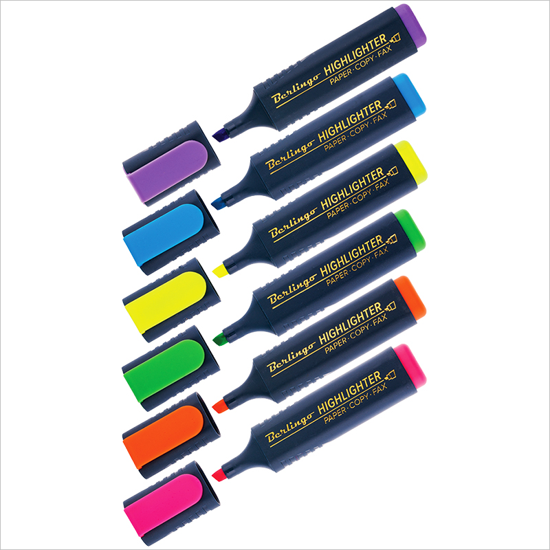 Набор маркеров-текстовыделителей Berlingo Textline HL500, 1-5мм, 6 цветов