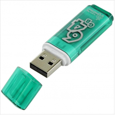 Флэш-диск 64Gb SmartBuy Glossy USB 2.0, зеленый
