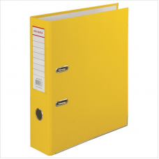 Регистратор PVC Brauberg, 8см, металлическая окантовка, желтый