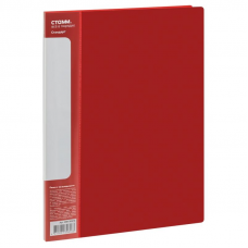 Папка для составления каталогов, Стамм Стандарт ММ-30616, 30 вкл, 600мкм, торцевой карман, красный