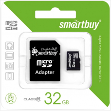 Карта памяти Smart Buy MicroSDHC, Class 10+адаптер, 32Gb