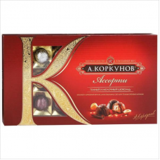 Конфеты шоколадные А.Коркунов Ассорти молочный/темный шоколад, 192г