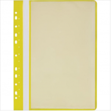 Папка для составления каталогов, Attache, 10 вкл, с перфорацией, с прозрачным верхом, желтый
