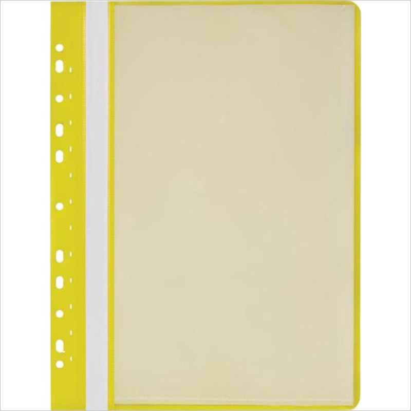 Папка для составления каталогов, Attache, 10 вкл, с перфорацией, с прозрачным верхом, желтый