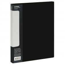 Папка для составления каталогов, Стамм Стандарт ММ-30629, 60 вкл, 700мкм, торцевой карман, черный