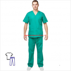 Костюм универсальный (куртка+брюки) Хирург м05-КБР, зеленый, р.60-62, рост 170-176