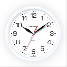 Часы Troyka 21210213, круг, циферблат белый, оправа белая, 24х24см