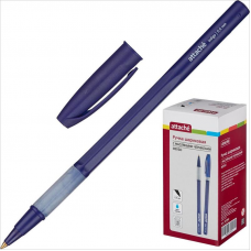 Ручка шариковая Attache Indigo 0,7мм, линия 0,6мм, резиновый упор, синий
