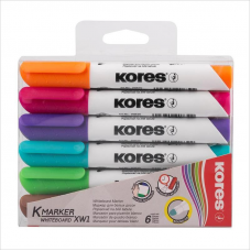 Набор маркеров для досок Kores 20802, 3мм, 6 цветов