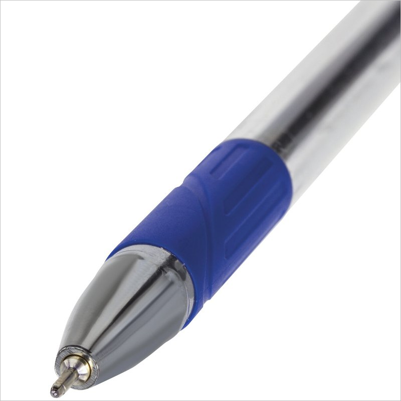 Ручка шариковая Brauberg Max-Oil 0,7мм, линия 0,35мм, масляная, игольч.узел, резин.упор, синий