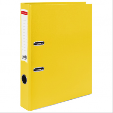 Регистратор PVC Brauberg, 5см, металлическая окантовка, желтый