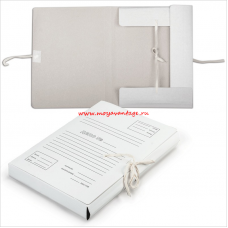 Папка для бумаг с завязками ДЕЛО с расширением до 40мм, картон, 380г/м2, белый