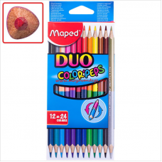 Карандаши цветные двухсторонние Maped Color Peps 829600, 24 цвета, 12шт, трехгранные