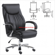 Кресло руководителя Brabix Advance EX-575, экокожа черная, механизм качания