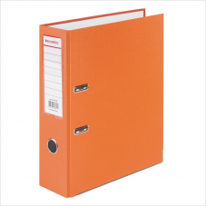 Регистратор PVC Brauberg, 8см, металлическая окантовка, оранжевый