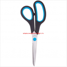Ножницы OfficeSpace 19см, прорезиненные ручки, черные с синими вставками