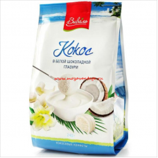 Конфеты шоколадные Виваль Кокос в белой глазури, кондитерская глазурь, кокосовый, 240г