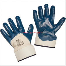 Перчатки х/б с нитриловым покрытием, полуоблив, синий