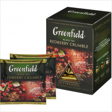 Чай Greenfield Redberry Crumble, черный с брусникой, смородиной и ананасом, пирамидки, 20 пак.