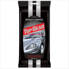Салфетки влажные для автомобиля Top Gear, для стекол, 30шт/уп.