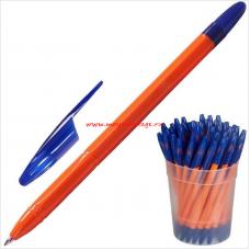 Ручка шариковая Attache 555 1мм, линия 0,7мм, масляная основа, оранжевый корпус, синий