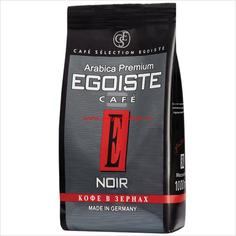 Кофе зерновой Egoiste Noir 10004007, 100% арабика, 1кг, пакет