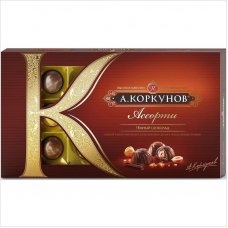 Конфеты шоколадные А.Коркунов Ассорти темного шоколада, 192г