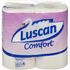 Туалетная бумага 2-слойная Luscan Comfort, 4шт/уп, белая