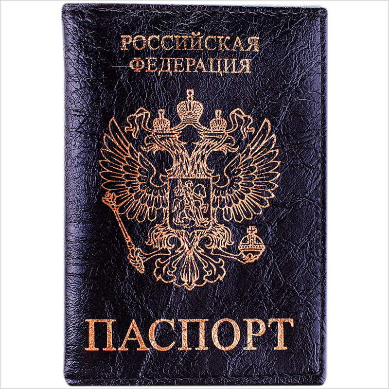 Обложка для паспорта, OfficeSpace, кожа, черная, тиснение золото Герб