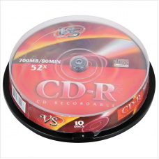Диск CD-R 700Mb, 52x, 10 шт, Cake Box, VS