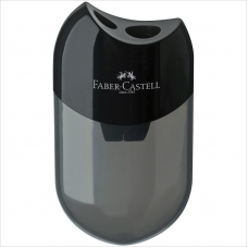 Точилка 2 отверстия, пластик, с контейнером Faber-Castell 183500, черный