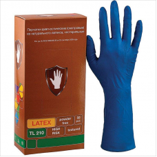 Перчатки одноразовые латексные неопудренные SAFE&CARE High Risk, размер M, 50шт/уп