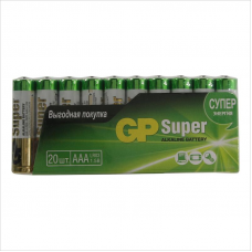 Батарейка алкалиновая GP Super AAA/LR03 24A-2CRVS20, 1.5V, 20 шт/уп.