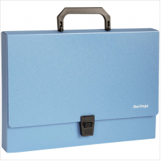 Портфель, замок, Berlingo Standard MP2310, 1 отделение, пластик, синий