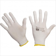 Перчатки для тонких работ, нейлон, размер 8, M, белый