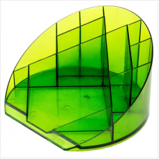 Органайзер Attache Яркий офис, 12 отделений, круглое основание, прозрачный зеленый