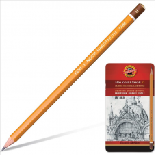 Набор чернографитных карандашей Koh-I-Noor 1500 Art, 2H-8B, оранжевый корпус, без резинки, 12 шт/уп.