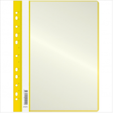 Папка для составления каталогов, OfficeSpace, 10 вкл, с перфорацией, с прозрачным верхом, желтый