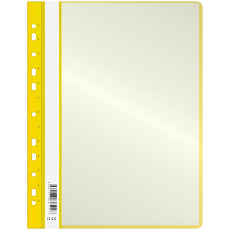Папка для составления каталогов, OfficeSpace, 10 вкл, с перфорацией, с прозрачным верхом, желтый
